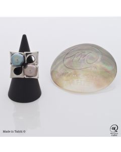 Silver Tahitian Pearl Ring