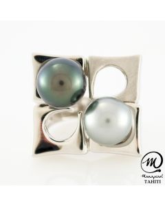 Silver Tahitian Pearl Ring