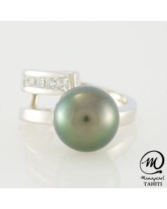 Silver Tahitian Pearl Ring