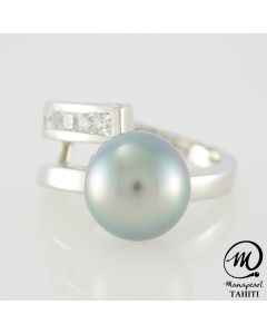 Silver Tahitian Pearl Ring