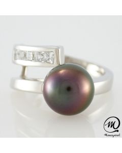 Silver Tahitian Pearl Ring