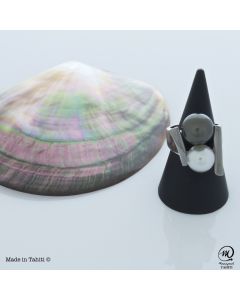 Silver Tahitian Pearl Ring