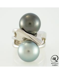 Silver Tahitian Pearl Ring