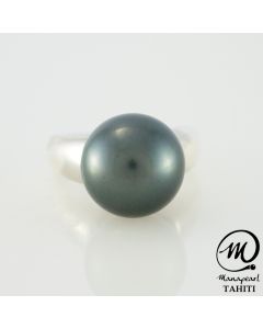 Silver Tahitian Pearl Ring