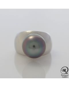 Silver Tahitian Pearl Ring