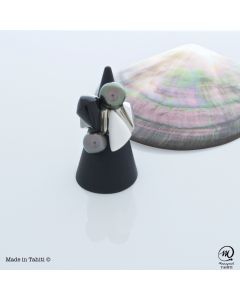 Silver Tahitian Pearl Ring