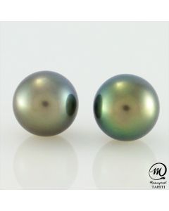 Silver Tahitian Pearl Earring