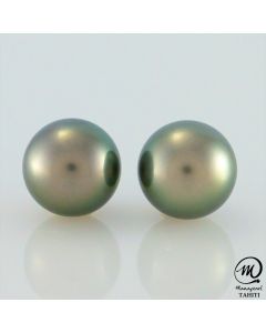 Silver Tahitian Pearl Earring