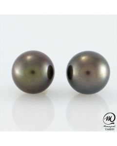 Silver Tahitian Pearl Earring