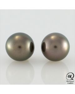 Silver Tahitian Pearl Earring