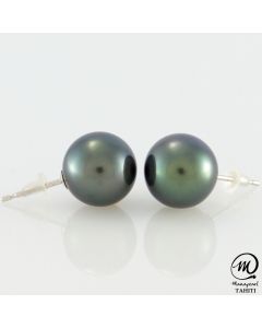 Silver Tahitian Pearl Earring