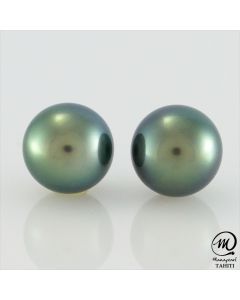 Silver Tahitian Pearl Earring