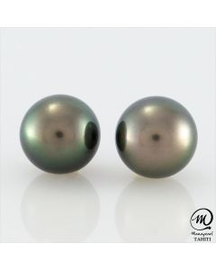 Silver Tahitian Pearl Earring