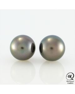 Silver Tahitian Pearl Earring