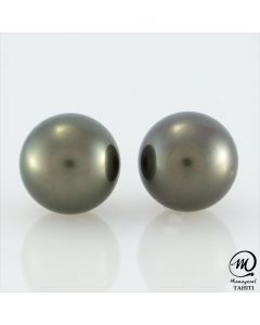 Silver Tahitian Pearl Earring