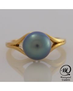 18K Gold Tahitian Pearl Ring