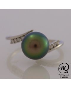 18K Gold Tahitian Pearl Ring