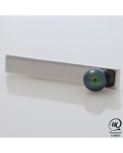 Silver Tahitian Pearl Tie Clamp