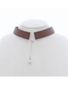 Leather Tahitian Pearl Necklace