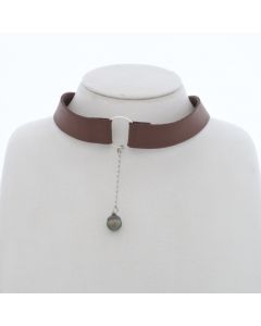 Leather Tahitian Pearl Necklace