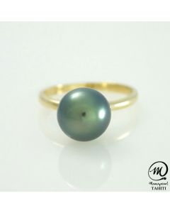 18K Y Gold Tahitian Pearl Ring