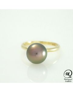 18K Gold Tahitian Pearl Ring