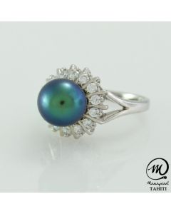 Silver Tahitian Pearl Ring