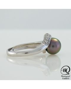 `Silver Tahitian Pearl Ring