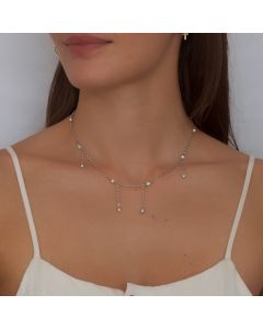 Tahitian Keshis Silver Chain