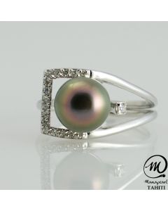 Silver Tahitian Pearl Ring